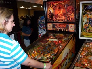 Texas Pinball Festival 2004 - Cheryl Playing Indiana Jones